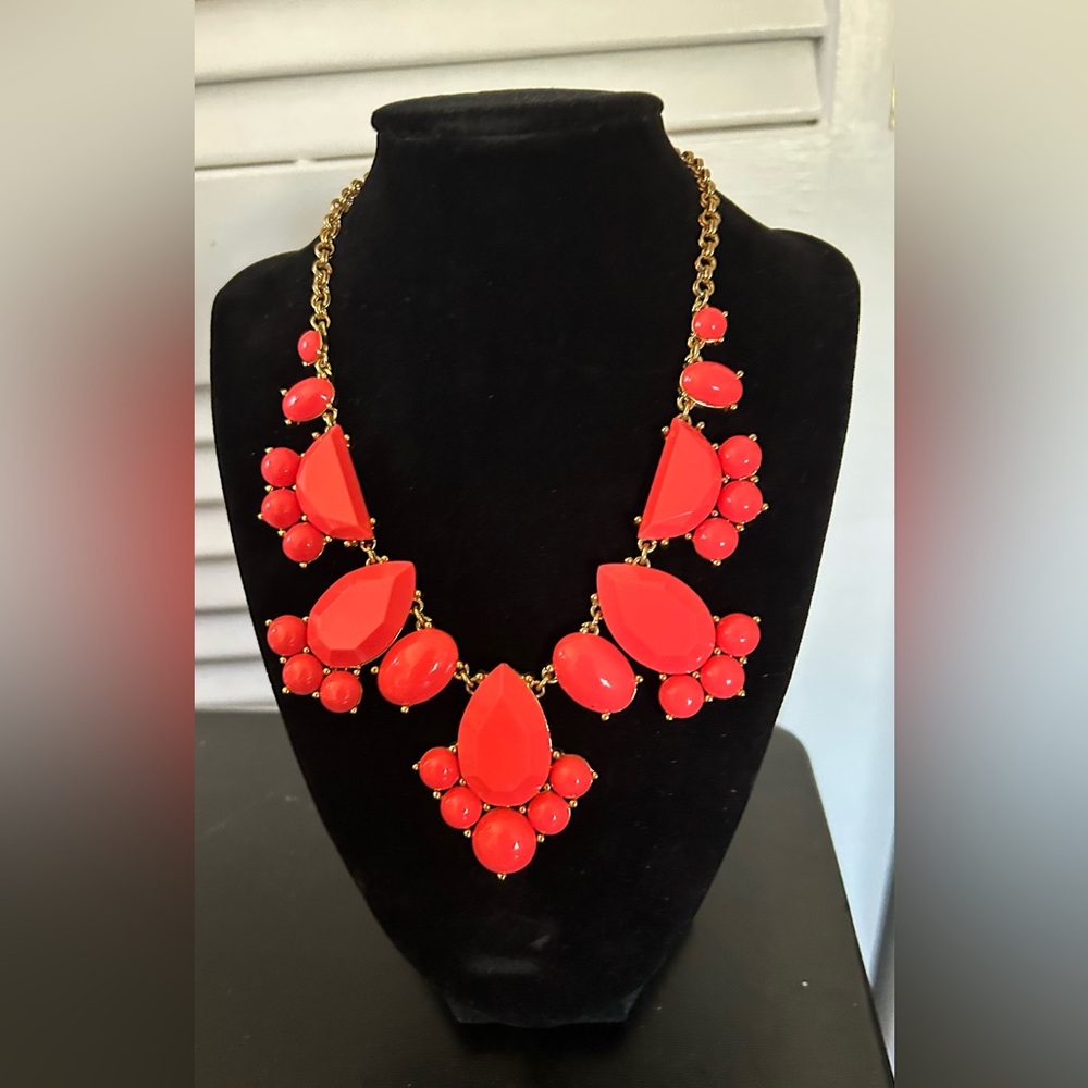 Kate Spade Day Tripper Bib Statement Necklace Coral
